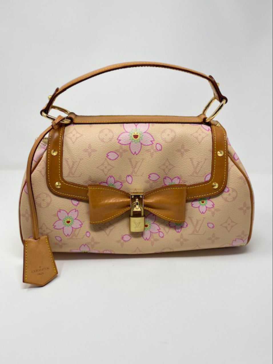 Louis Vuitton Limited Edition Cherry Blossom Sack Retro Satchel