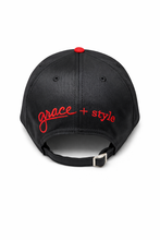 Load image into Gallery viewer, D. Dot Buckle back Cap-Black/Red
