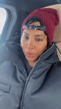 Load and play video in Gallery viewer, D. Grace Buckle-back Beanie-Fine Wine Burgundy
