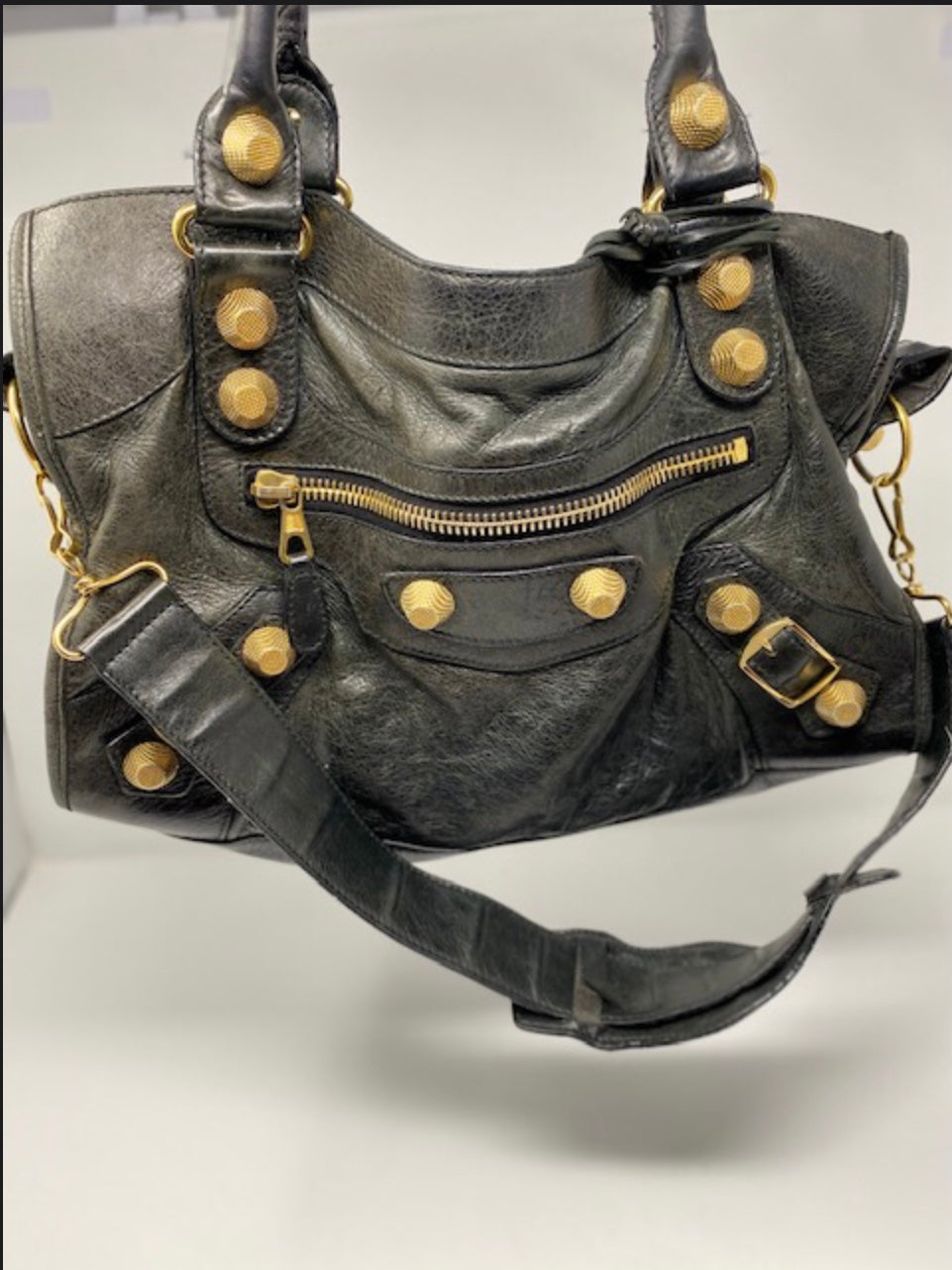 Vintage Balenciaga city leather handbag –